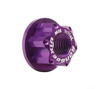 Axorafow Aluminum M10x1.0 Rear Wheel Hub Nut Flange Lock Screw Axle - Black/Red/Blue/Gold/Green/Purple, 21×12 mm, ~5 g, Compatible with Standard Bike Hubs(Purple)