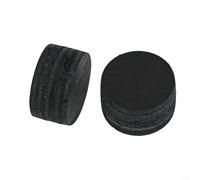 Axorafow Billiard Cue Tips for American Pool Cues - 14 Mm Diameter × 8 Mm Height 6-layer Cattlehide Leather Replacement Tips (2-Pack) Black/blue/red/brown/yellow(BLACK)