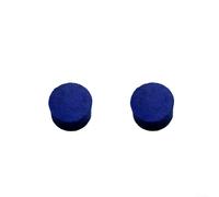 Axorafow Billiard Cue Tips for American Pool Cues - 14 Mm Diameter × 8 Mm Height 6-layer Cattlehide Leather Replacement Tips (2-Pack) Black/blue/red/brown/yellow(BLUE)
