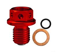 Axorafow Filler Oil with Screw Gold/red/blue/black/silver Magnet Direct Aluminum Engine Oil Motorcycle Cap Scooter Bolt- Oil - Drain Pan Replacement Alloy(Red)
