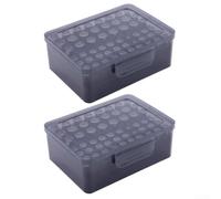 Axorafow for Battery Storage Case 24 AA 30 AAA Holder Shock Resistant PP Box Moisture Proof Organiser for Home Office Travel Grey(Gray)