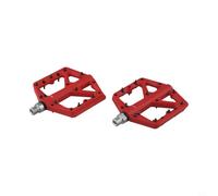 Axorafow For Ultra-light Nylon Flat Pedals for Mountain For Bike Downhill Fixed Gear Bikes - Anti-slip Nails Reflective Plate 380g Per Pair 14 X 12 X 6 Cm(RED)