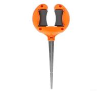 Axorafow Garden Hose Guide Stakes with Roller System, Heavy-Duty Spike Plant, Secure Hose Pathway to Prevent Crushing, Install Yard Organizer, White and Orange, 27x12x3cm(Orange)