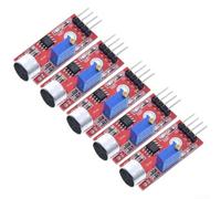 Axorafow KY-037 Sound Sensor Module 5pcs Audio Detection Board Low Noise Output for Raspberry Pi Electronics Red 40x15mm