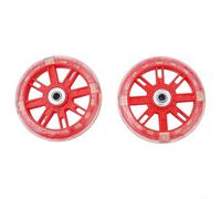 Axorafow Led Light-up Scooter Wheels 110mm with Abec-7 Bearings Glow-in-the-dark Flashing Hub for Kids Plus Adult Kick Scooters - 2-pack(Red)
