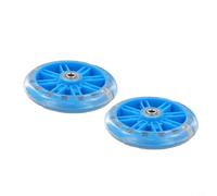 Axorafow Led Light-up Scooter Wheels 110mm with Abec-7 Bearings Glow-in-the-dark Flashing Hub for Kids Plus Adult Kick Scooters - 2-pack(Blue)