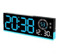 Axorafow LED Wall Clock With Rectangular Frame, Luminous Numeric Display, Calendar Date Week, Temperature And Dual Alarm Support(A)