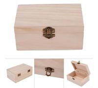 Axorafow Plain Wooden Storage Box with Hinged Lid Latch Keepsakes and Natural Paulownia Gifts Chest Strong Wedding Eve Christmas Craft Diy Painting(M)