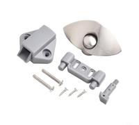 Axorafow Push Button Catch Lock RV Cabinet Doors, 14-16mm Half-Moon Latch with Zinc Alloy Handle, Secure Camper Boat Trailer Furniture Drawer Locking Mechanism, Silver Gray Finish(Brushed)