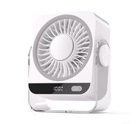 Axorafow Rechargeable 199-Speed Table Fan With Bright LED Display Showing Real Time Speed And Battery Status, 120° Tilt Head, Quiet 35dB(white)