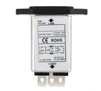 Axorafow RFI Outlet Filter CW1D-T Type AC Power Line Noise Suppressor with IEC Input, Nickel Plated Base Mount for Measuring Instruments(CW1D-10A-T)