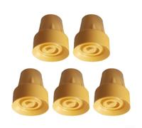 Axorafow Rubber Walking End Trekking Poles, Cane & Crutch - 5-Pack Anti-Slip Tip Covers with Imitation Tire Texture, Fits 19mm Diameter Shaft, Gray/Black/Yellow(19mm black)