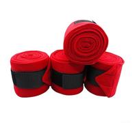 Axorafow Self-Adherent Cohesive Horse Leg Wraps Equestrian Riding & Show - 4-Pack Fleece Bandages, x 11cm, Breathable & Non-Slip Support Tendon (Red)