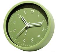 Axorafow Silent Alarm Clock with Cartoon Design, 4 Inch Quiet Sweep Second Hand, Clear for wake Up Alarm, Portable Cell Powered Desk Clock for Bedroom Nightstand, Black(Green)
