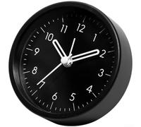 Axorafow Silent Alarm Clock with Cartoon Design, 4 Inch Quiet Sweep Second Hand, Clear for wake Up Alarm, Portable Cell Powered Desk Clock for Bedroom Nightstand, Black(Black)
