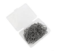 Axorafow V Bend 90 Degree Aberdeen Black Jig Fly Offset Hook 100pcs Wire Thick Steel Strong Fly Having Fishing Nickel Plating Compatible Tying Multiple Sizes(3/0)