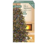 AXP 750 LED Multi-Action Tree Brights Style Lights with Timer - Rainbow LEDs on Green Cable | Indoor & Outdoor Festive Lighting with 8 Functions & Memory Setting