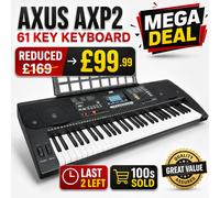 AXP2 Electronic Keyboard 61 Note Touch Sensitive Keys Multiple Functions - Axus