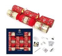 AXpower Inspirational Technology Empowering People Christmas Crackers 6 x 14” - Gold | Luxury Festive Table Crackers with Hats, Jokes & Gifts | Elegant Holiday Dinner Decoration Set