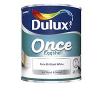 AXpower Inspirational Technology Empowering People Once Eggshell Paint - One Coat Durable Finish, Pure Brilliant White, Ideal for Doors, Skirting Boards, Trim and Furniture, 750ml Tin