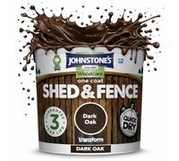 AXpower Inspirational Technology Empowering People One Coat Quick Dry Shed & Fence Treatment 5L - Exterior Wood Protection for Sheds, Fences & Garden Timber - Dark Oak Finish