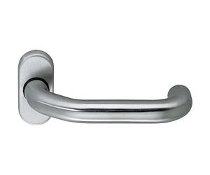 Axppin ECO D 116 Lever Hole Part (Door Handle) on Oval Rosette Door Handle with Retaining Spring for Fire Doors Matte Stainless Steel