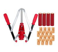 AXPTECH Double Lever Hand Corker - for Standard Wine, Belgian Beer, and Synthetic Plastic Corks, Wine Corker Tool with 50 Count Wine Corks and 50pcs Shrink Capsules