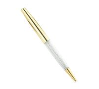 AXPTI 50Pcs/Lot Crystal Ballpoint Pen Stationery Office School Supply Twist Open Metal Roller Rose Gold Free Customized Logo Name(Gold,Blue)
