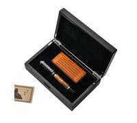AXPTI Classic Confucius Natural Bamboo Metal Embossed Pattern Bent Nib Calligraphy Fountain Pen Iridium 1.2mm for Office/Gift(One Pen with Box)