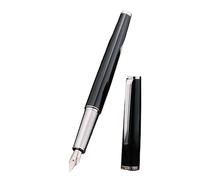 AXPTI Metal Fountain Pen EF/F/M Nib Retro Design Metal Material Elegant Clip Writing Office School Supplies Gift Stationery(Black Silver,F)