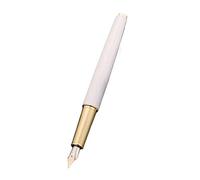 AXPTI Metal Fountain Pen EF/F/M Nib Retro Design Metal Material Elegant Clip Writing Office School Supplies Gift Stationery(White Gold,F)