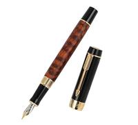 AXPTI Mini Wooden Resin Fountain Pen Centennial Golden Clip Fine Nib Writing Ink Pen School Office Supplies Stationery(H)