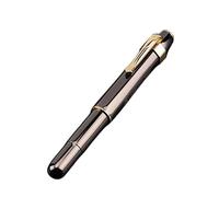 AXPTI Vintage Brass Mini Short Pocket Fountain Pen With Exposed Or Hooded Nib Office School Stationery portable Ink Pens(02,EF(Hooded nib))