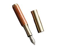 AXPTI Vintage Brass Sandalwood Fountain Pen Portable Mini Pocket Business Office Writing Pens Stationery School Office Supplies(PURPLE)