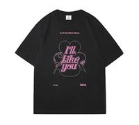 AXQAJL I'll Like You T-Shirts ILLIT YUNAH MINJU Moka WONHEE IROHA GLLIT Merch(Black,M)