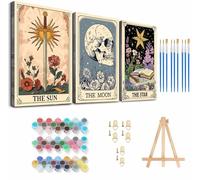 Axquilon 3 Packs Tarot Framed Paint by Numbers Kit for Adults 8x10in