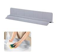 Axroad Mall Silicone Sink Splash Guard with Strong Suction Cups, Flexible Wet Room Barrier, Sink Edge Protector, Self-Draining Water Splash Guard for Kitchen Sink, Bathroom and Island (Creamy Grey)