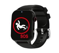 Axrrl Fall Detection Watch for The Elderly 4G Smartwatch for Independent Seniors with SOS Fall Alert GPS Video Calls Voice Time Remote Tools,Black,1.9 * 1.6 inch