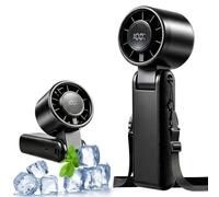 Axrye Handheld Fan Portable Turbo Fan Rechargeable Personal Fan, High-Power Motor,LED Display, 5-Speed, 8-hour Battery Life,Foldable Design, Small Pocket Fans for Travel/Outdoor/Home/Office