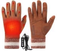 Axrye Heated Gloves For Men Women, USB Heated Glove 3 Levels Adjustable Thermal Gloves Unisex Anti-slip Winter Gloves Electric Heating Gloves Hand Warmer for Driving Cycling Hunting Hiking