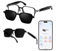 Axrye Smart Glasses for Men Women, AI Translator Sunglasses with Bluetooth Audio, Voice Control and Open Ear, Listenning Music and Calls, 115 Languages Real Time Translation, Polarized Lens Sunglasses