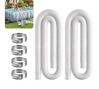 Axrye Swimming Pool Replacement Hose 1.25" Diameter for Above Ground Pools, 150cm/59 Pool Pump Hose with 4 Metal Clamps for Intex Filter Pump or 1-1/4" (32mm) Hoses - (2 Pack)