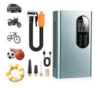 Axrye Tyre Inflator Portable Air Compressor, Cordless Car Tyre Inflator 150 PSI (10.3 Bar) with LED Light Fast Inflation, Auto Shut-Off Rechargeable Mini Bike Pump for Car Bicycle, Motorbike, Ball