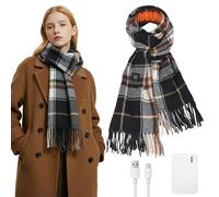 Axrye Winter Heated Scarf for Men Women with 5000mAh Power Bank, USB Rechargeable Heating Scarf with 3 Heating Levels Electric Winter Neck Warmer Washable for Hiking Skiing Christmas Gifts