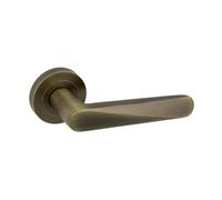 AXS Hardware Axs Detroit Door Handles On Rose - Pair - Antique Brass