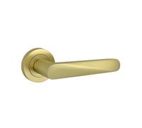 AXS Hardware Axs Detroit Door Handles On Rose - Pair - Satin Brass