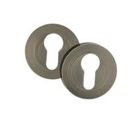 AXS Hardware Axs Escutcheons - 52mm Dia. - Pair - Euro Profile - Antique Brass