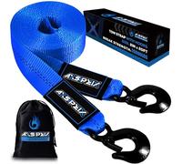 AXSIPEIX Nylon Tow Strap with Hooks Heavy Duty, 2”x20’(20,000lbs) Recovery Rope Car Tow Strap for UTV, ATV, Truck(Blue)