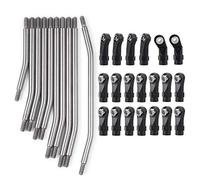 AXspeed 10pcs Stainless Steel Steering Pull Rod Link Linkage for Axial SCX10 II 90046 1: 10 RC Car, 313mm Wheelbase