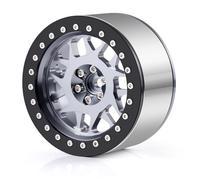AXspeed 1pcs 2.6 inch Beadlock Wheel Rims Hubs Metal RC Spare Wheel Upgrade for 1:10 Axial RBX10 AXI03005 RC Car(Titanium Grey)